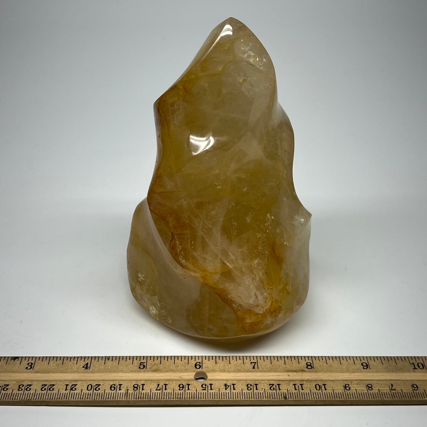 1185g,5.8"x3.7"x3.2" Golden Healer Quartz Flame Crystal @Madagascar, B19541