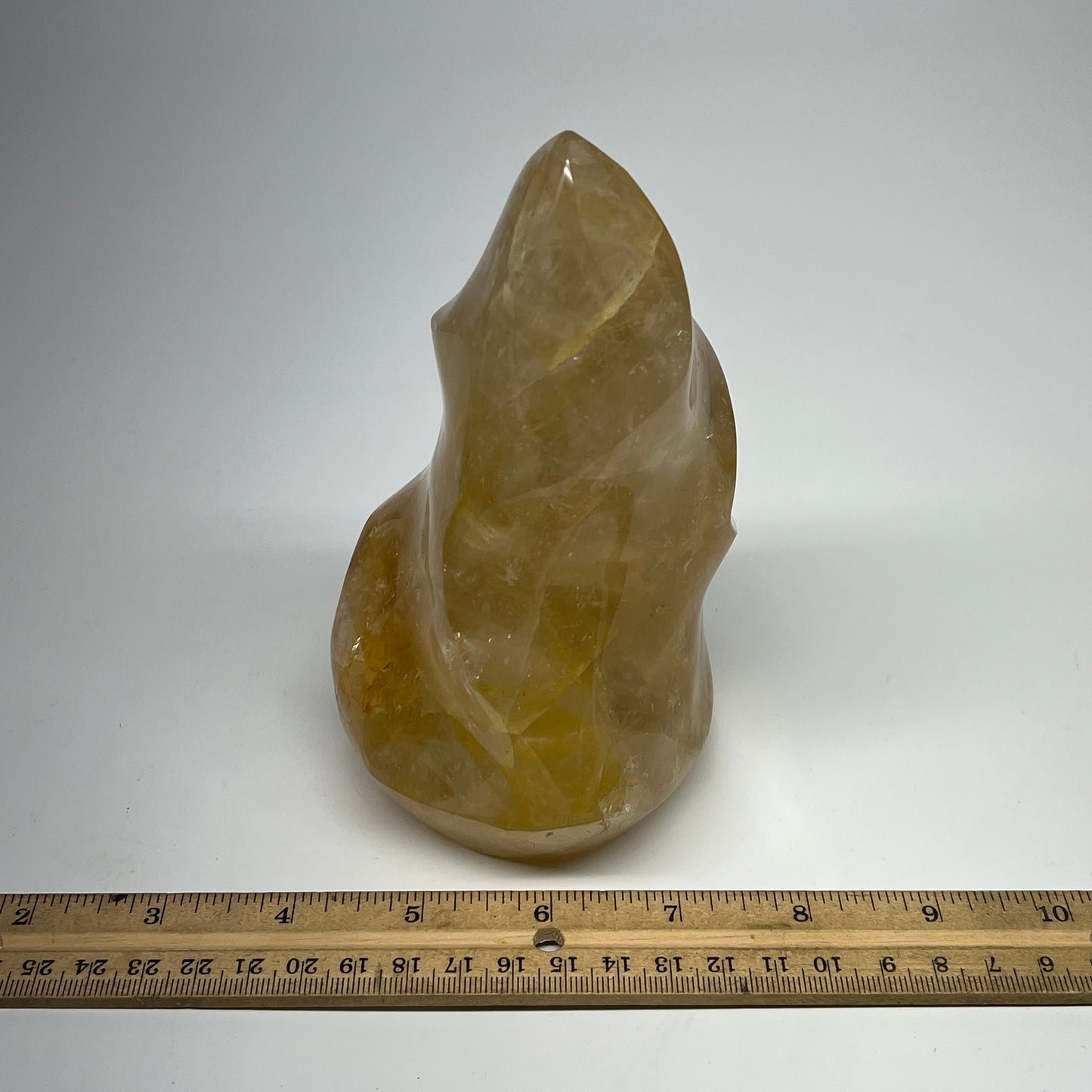 1185g,5.8"x3.7"x3.2" Golden Healer Quartz Flame Crystal @Madagascar, B19541