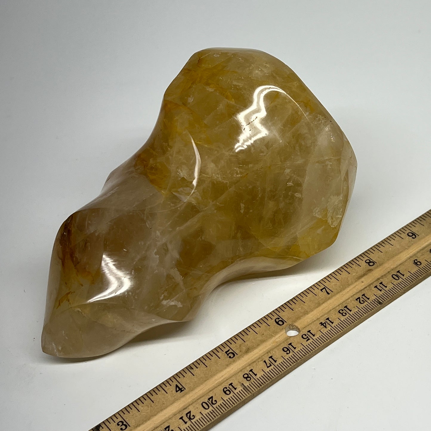 1185g,5.8"x3.7"x3.2" Golden Healer Quartz Flame Crystal @Madagascar, B19541