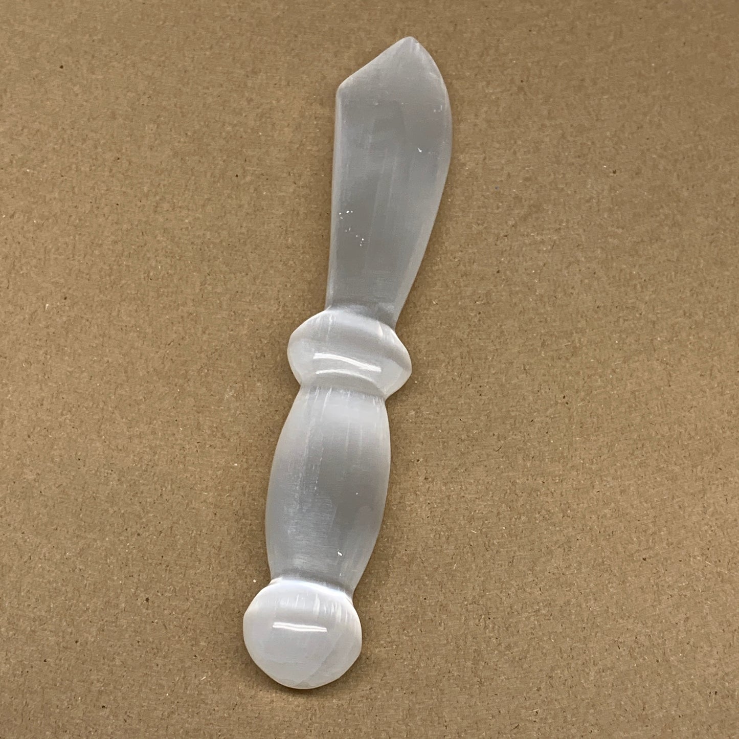 186.2g,8.5"x1.4"x0.9"Natural Selenite Crystal Knife (Satin Spar) @Morocco,B9176