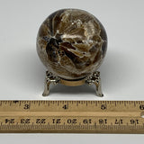 121.9g, 1.8" (46mm), Chocolate/Gray Onyx Sphere Ball Gemstone @Morocco, B18898