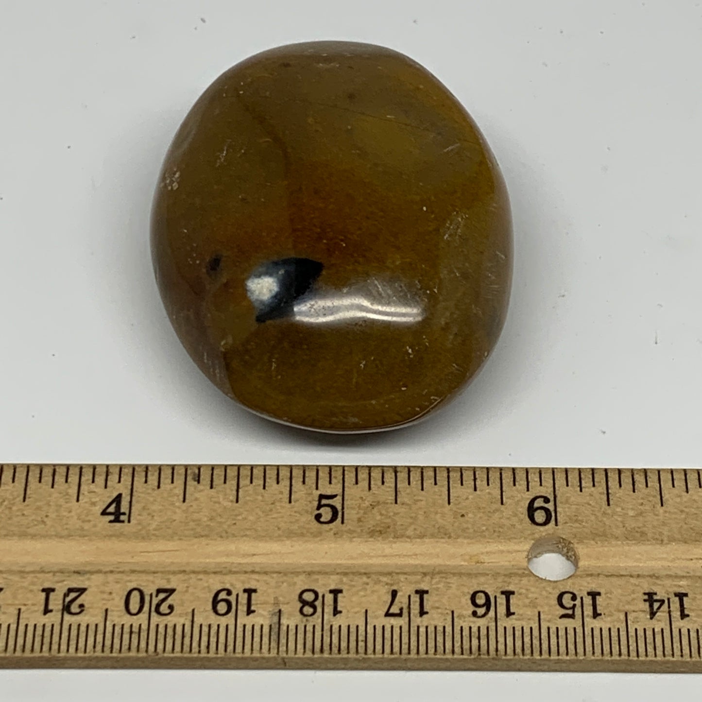 97.8g, 2.2"x1.8"x1.1", Yellow Ocean Jasper Palm-Stone @Madagascar, B18129