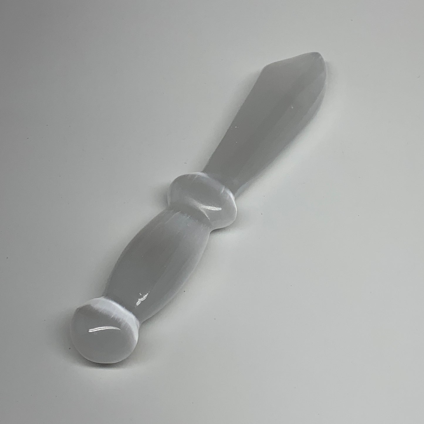 186.2g,8.5"x1.4"x0.9"Natural Selenite Crystal Knife (Satin Spar) @Morocco,B9176