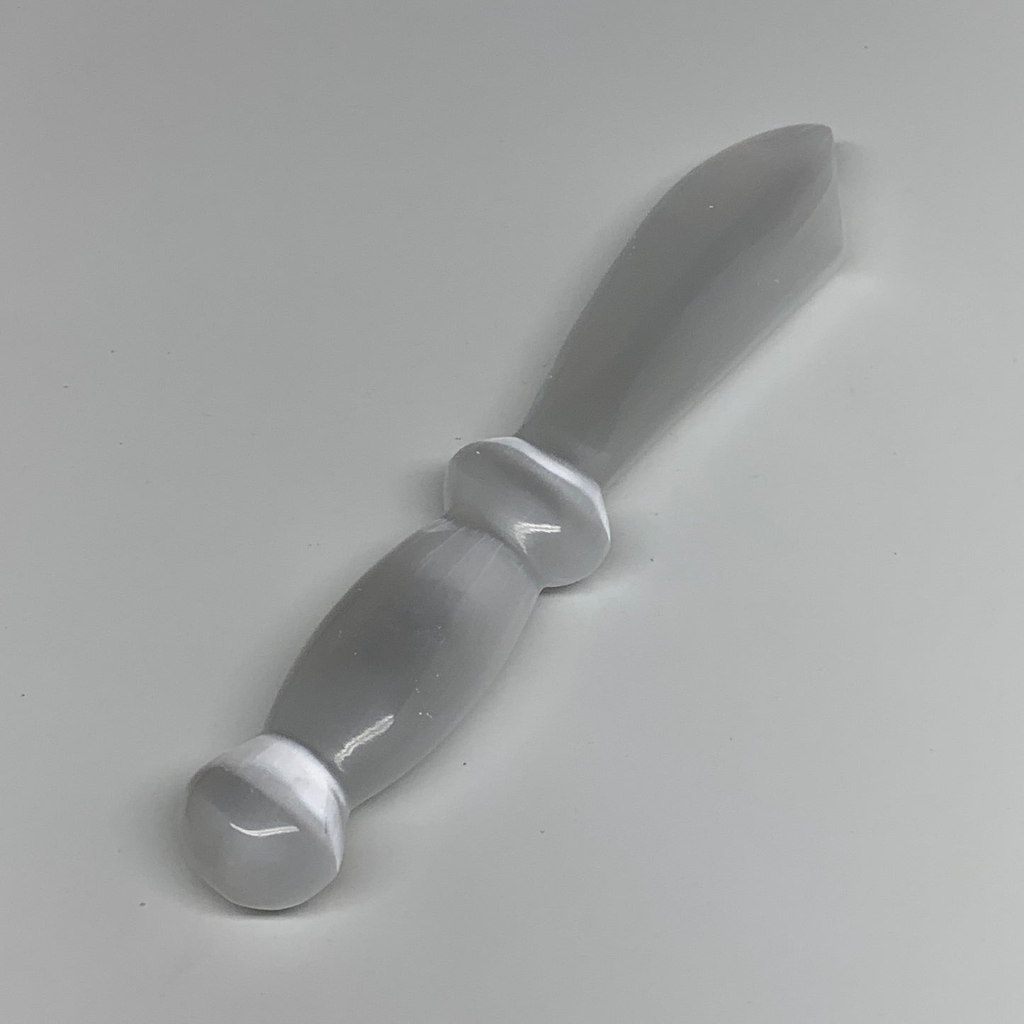 186.2g,8.5"x1.4"x0.9"Natural Selenite Crystal Knife (Satin Spar) @Morocco,B9176