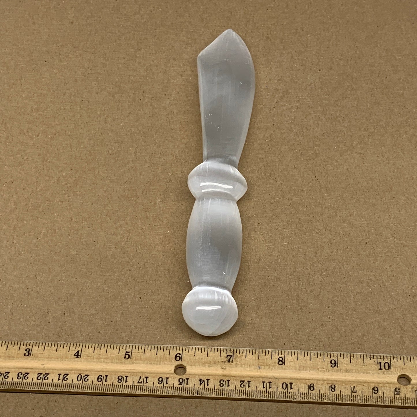 186.2g,8.5"x1.4"x0.9"Natural Selenite Crystal Knife (Satin Spar) @Morocco,B9176