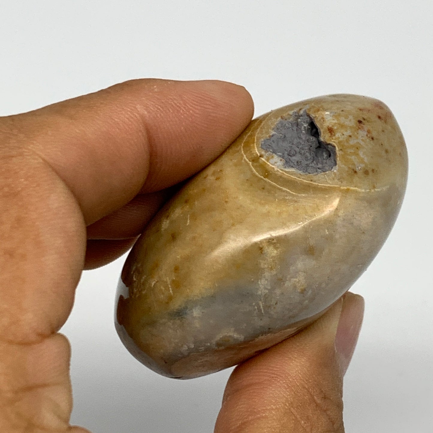 90.3g, 2.1"x1.7"x1.1", Yellow Ocean Jasper Palm-Stone @Madagascar, B18130