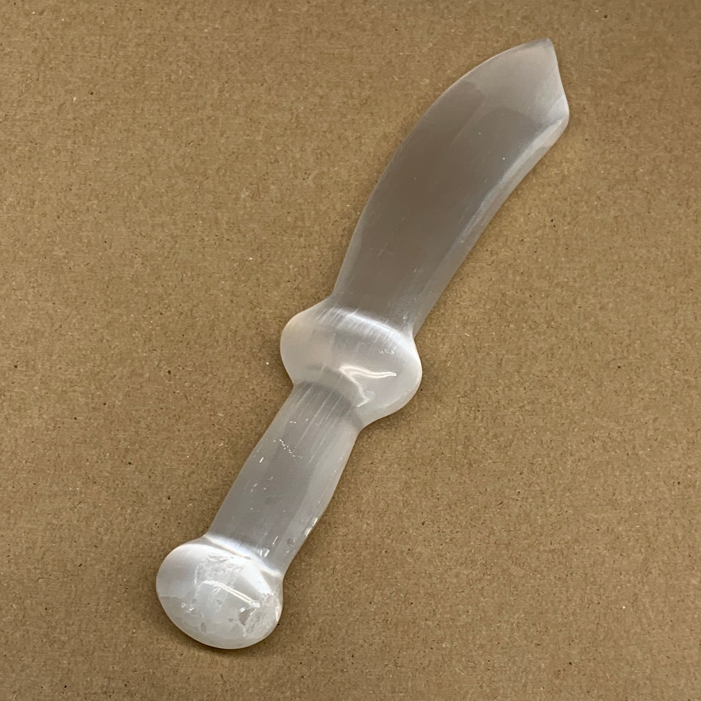 208.8g,8.75"x1.4"x0.9"Natural Selenite Crystal Knife (Satin Spar) @Morocco,B9177