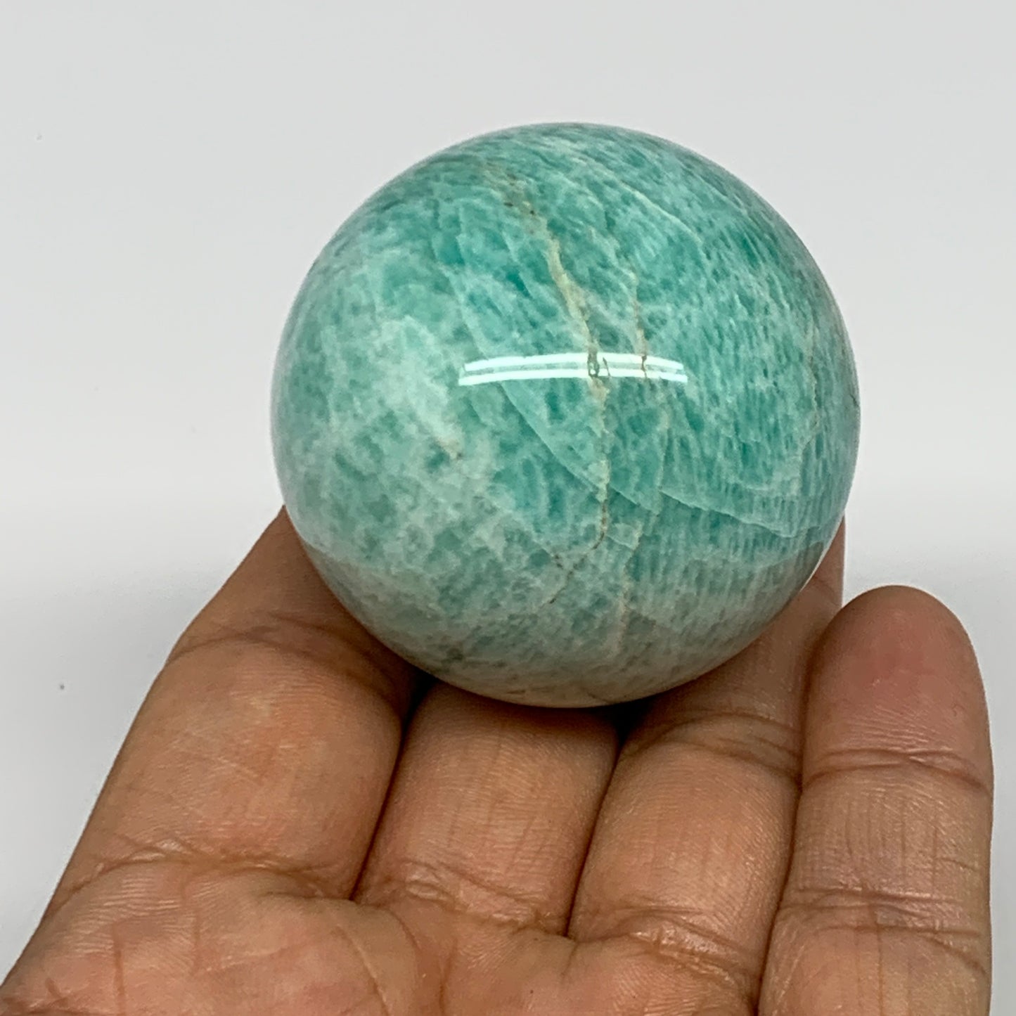 132.5g, 1.8" (47mm), Small Amazonite Sphere Ball Gemstone from Madagascar, B1580