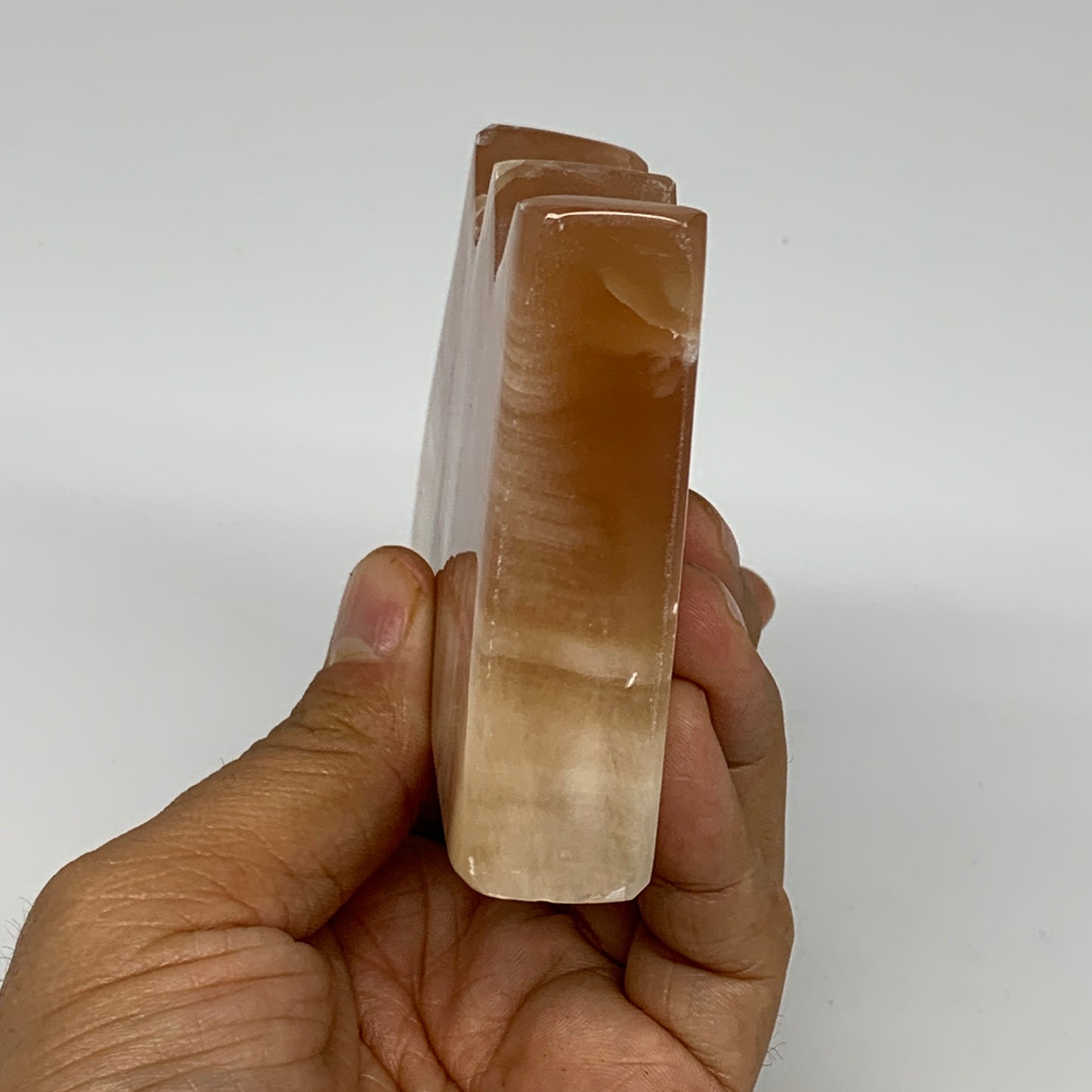 334.2g, 4.6"x2.7"x0.9", Natural Honey Calcite Cloud Crystal @Pakistan, B25296