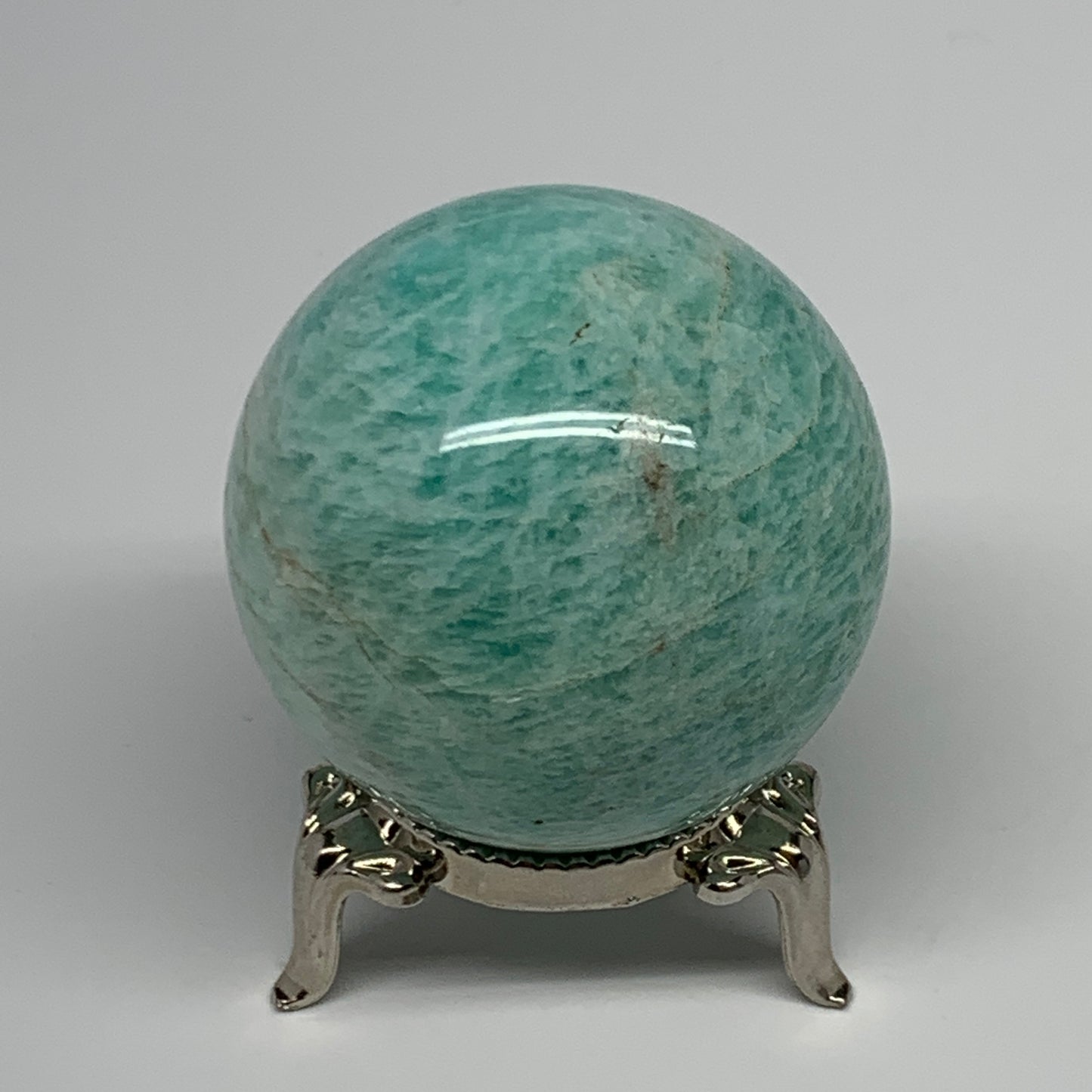 132.5g, 1.8" (47mm), Small Amazonite Sphere Ball Gemstone from Madagascar, B1580