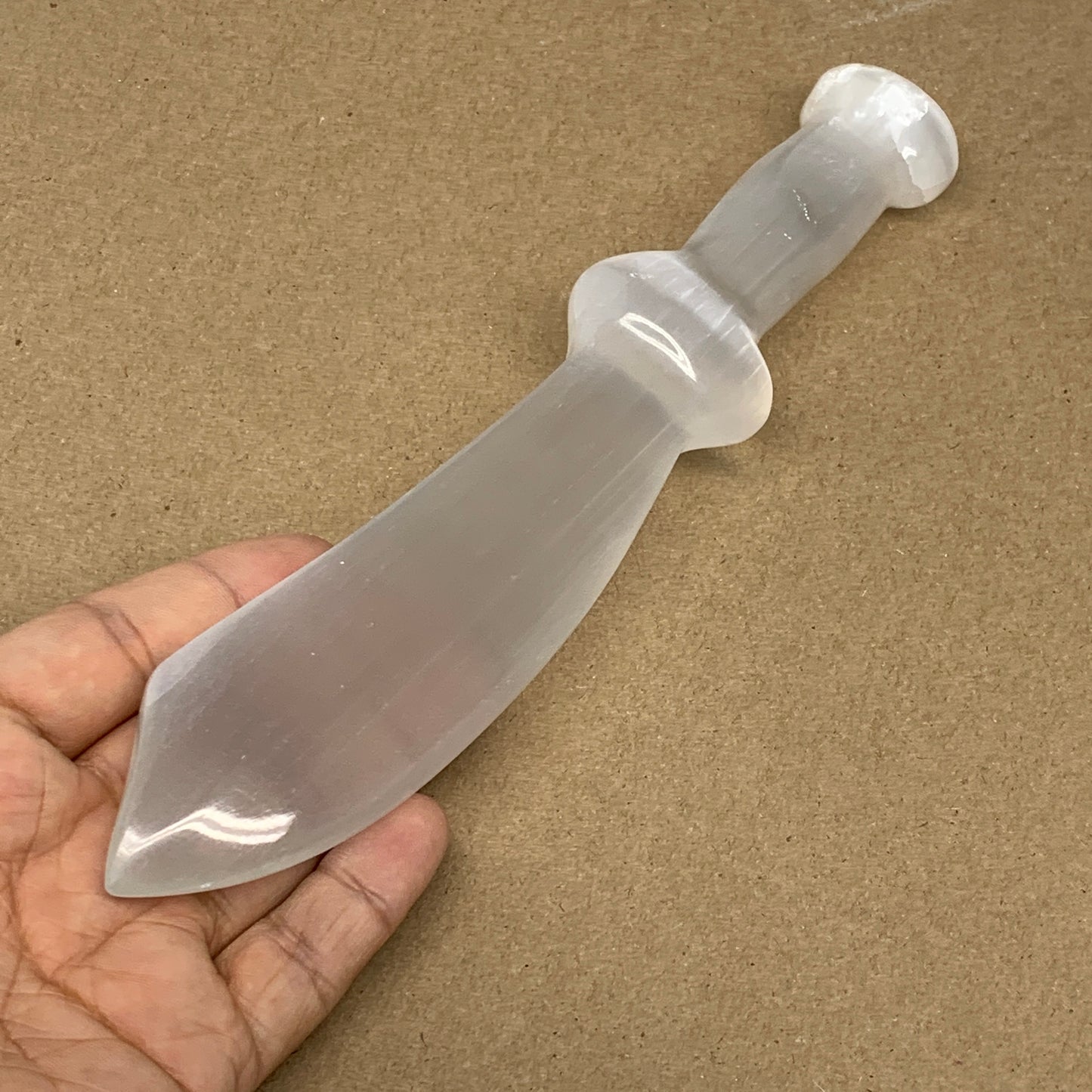 208.8g,8.75"x1.4"x0.9"Natural Selenite Crystal Knife (Satin Spar) @Morocco,B9177