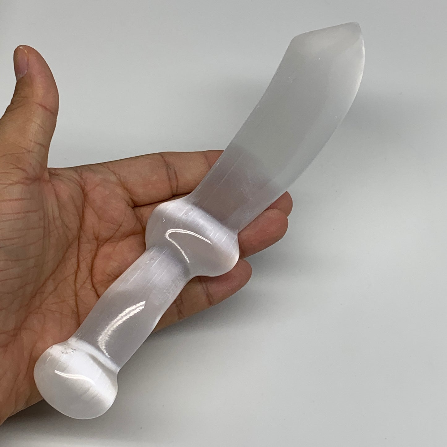 208.8g,8.75"x1.4"x0.9"Natural Selenite Crystal Knife (Satin Spar) @Morocco,B9177