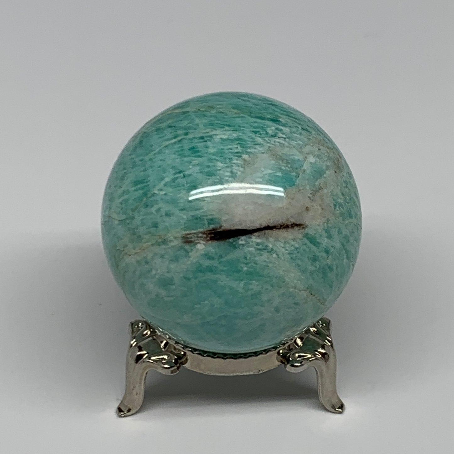 132.5g, 1.8" (47mm), Small Amazonite Sphere Ball Gemstone from Madagascar, B1580