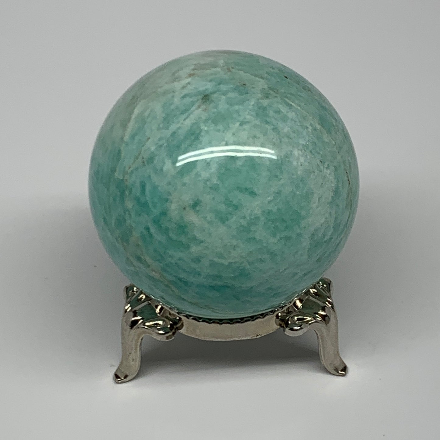 132.5g, 1.8" (47mm), Small Amazonite Sphere Ball Gemstone from Madagascar, B1580