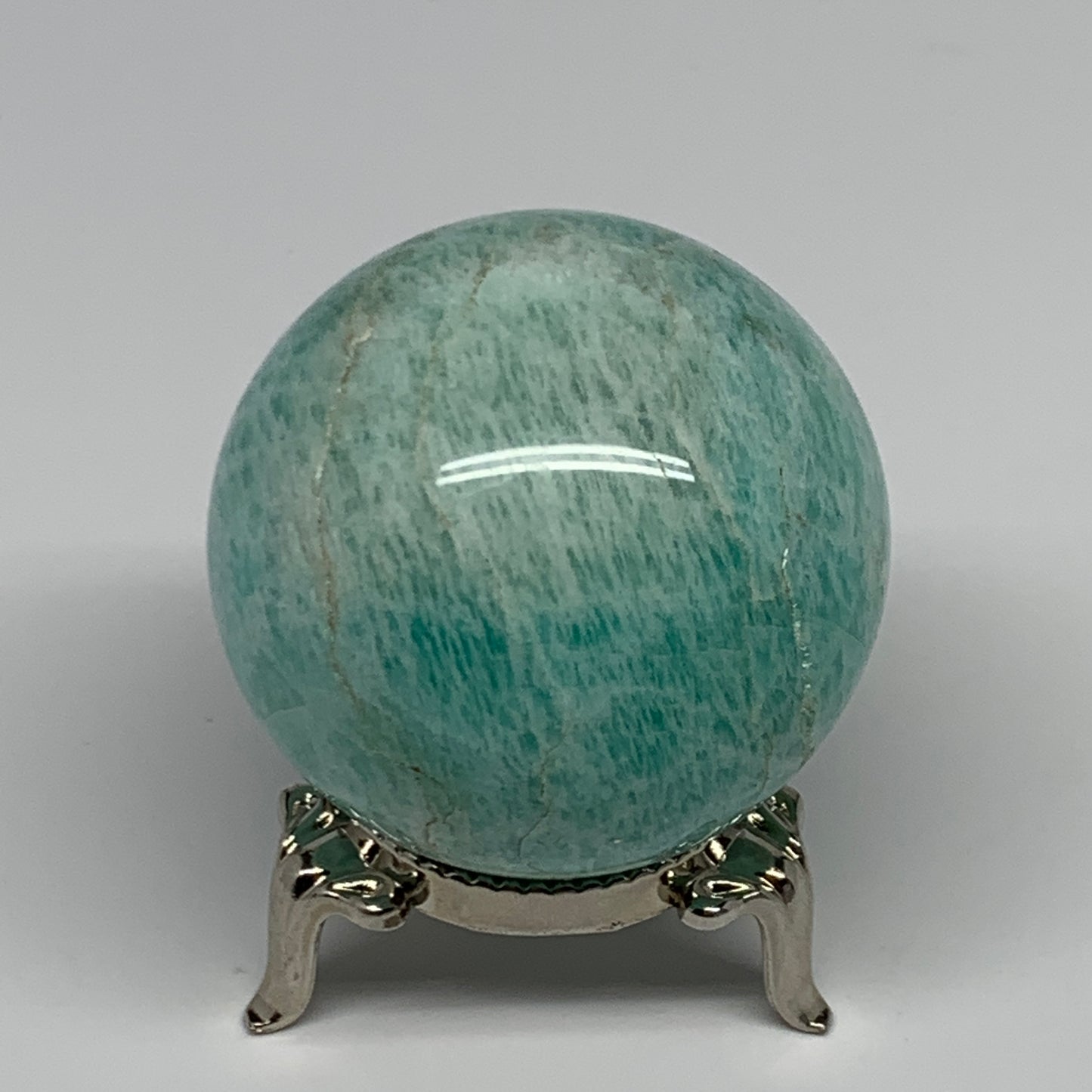 132.5g, 1.8" (47mm), Small Amazonite Sphere Ball Gemstone from Madagascar, B1580