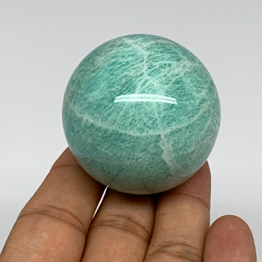 124.1g, 1.8" (45mm), Small Amazonite Sphere Ball Gemstone from Madagascar, B1580