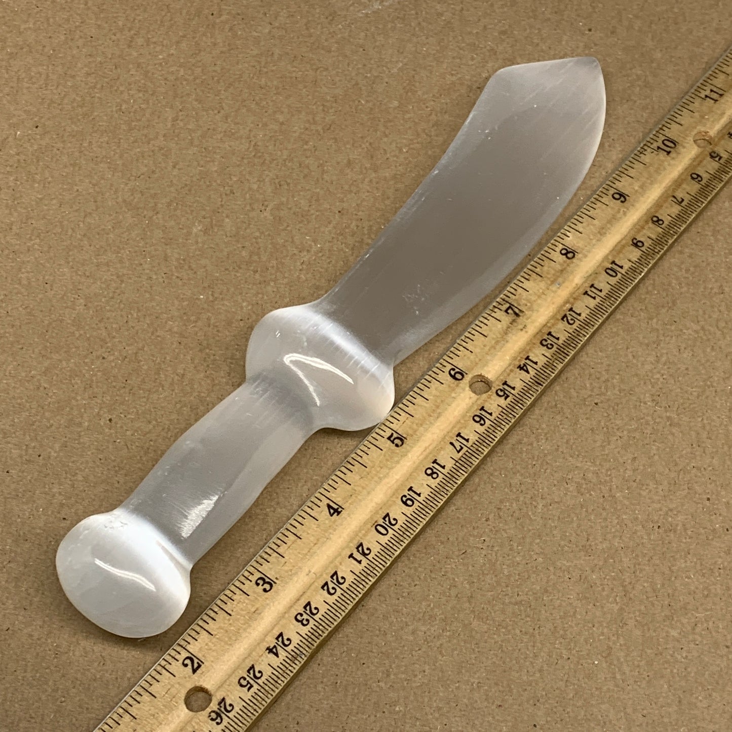 208.8g,8.75"x1.4"x0.9"Natural Selenite Crystal Knife (Satin Spar) @Morocco,B9177