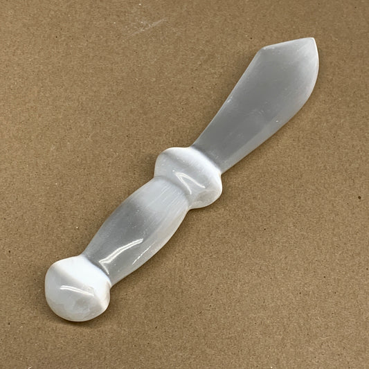 216.4g,8.5"x1.5"x0.8"Natural Selenite Crystal Knife (Satin Spar) @Morocco,B9178