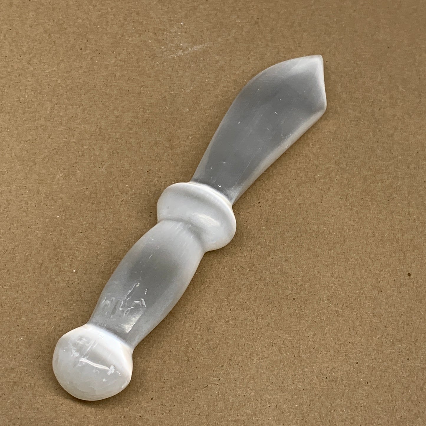 216.4g,8.5"x1.5"x0.8"Natural Selenite Crystal Knife (Satin Spar) @Morocco,B9178