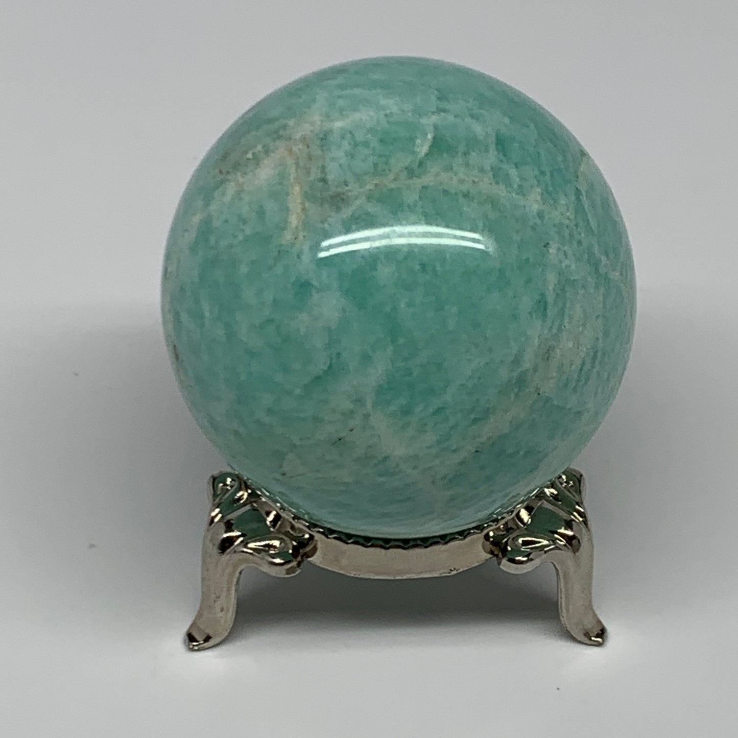 124.1g, 1.8" (45mm), Small Amazonite Sphere Ball Gemstone from Madagascar, B1580