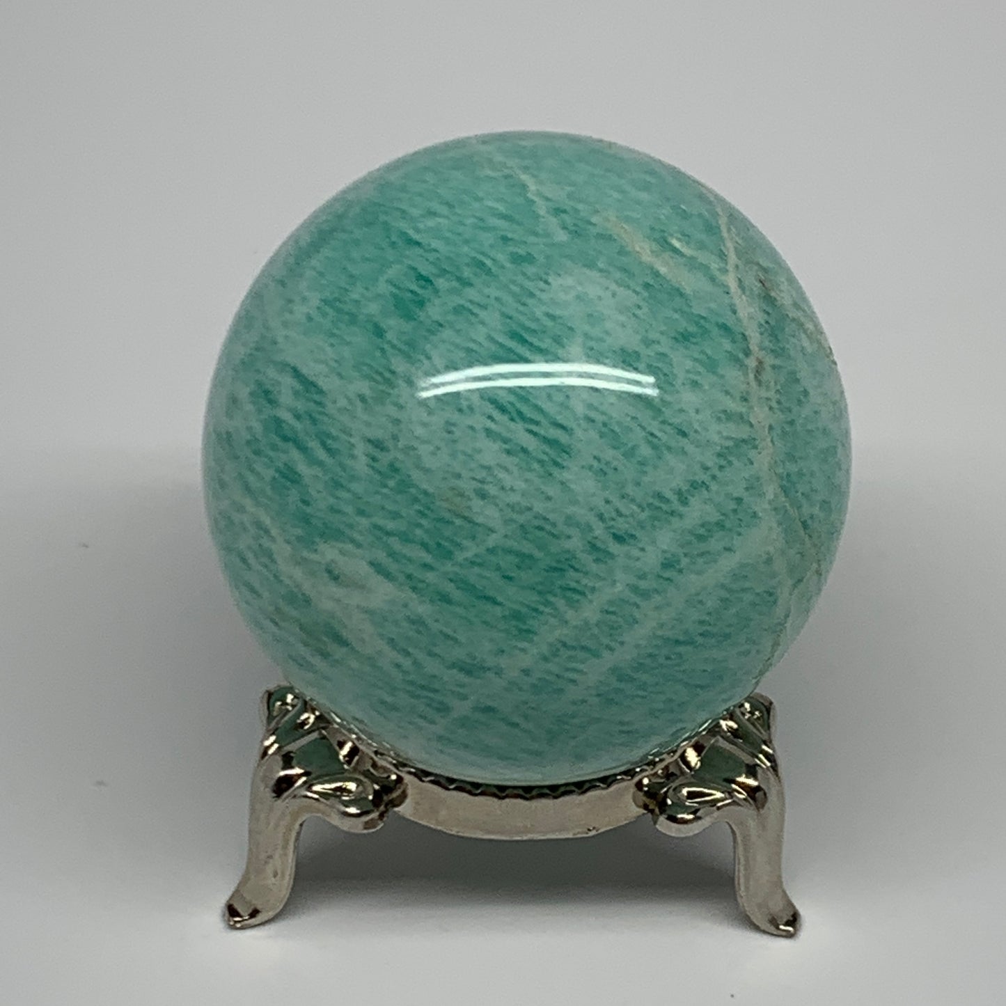 124.1g, 1.8" (45mm), Small Amazonite Sphere Ball Gemstone from Madagascar, B1580
