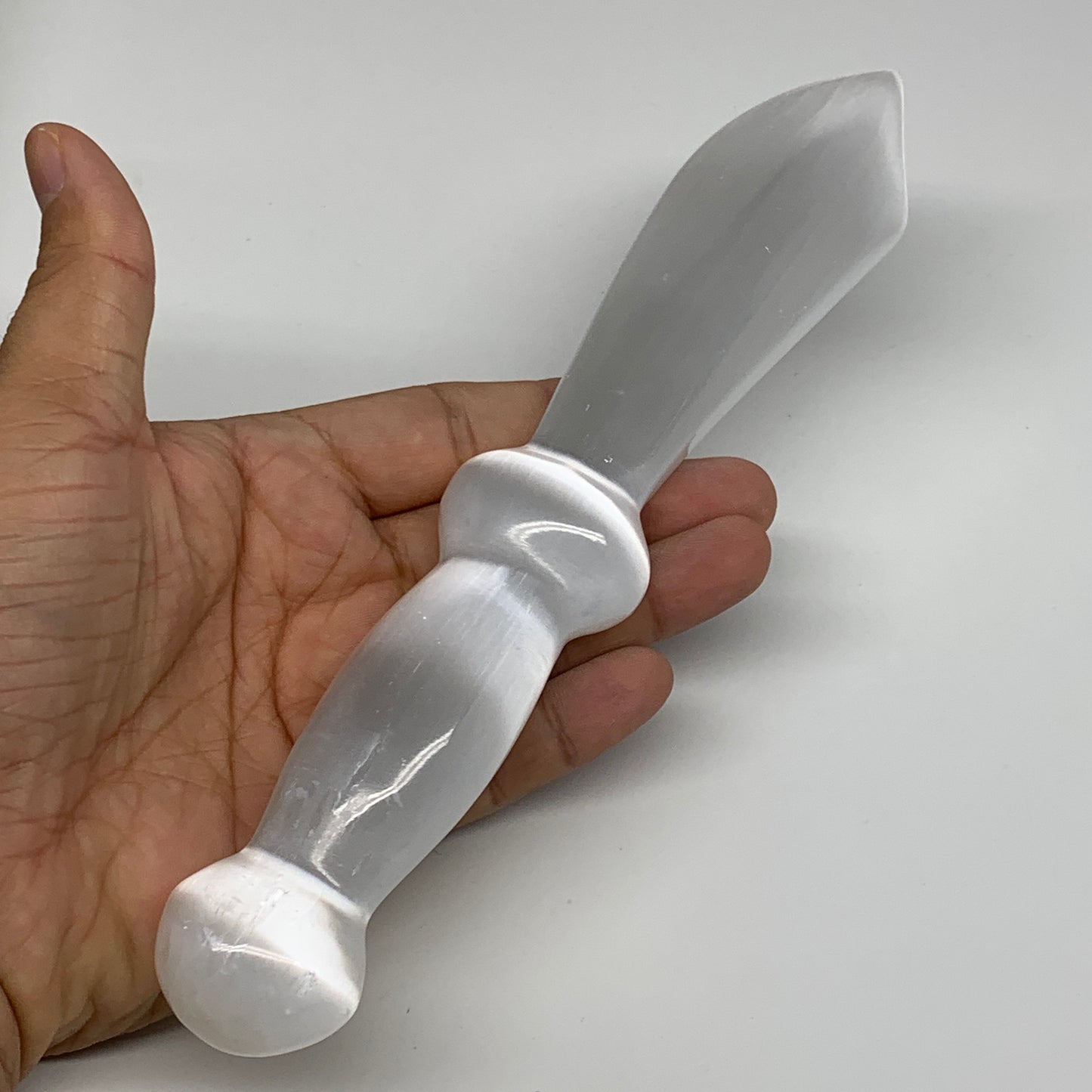 216.4g,8.5"x1.5"x0.8"Natural Selenite Crystal Knife (Satin Spar) @Morocco,B9178