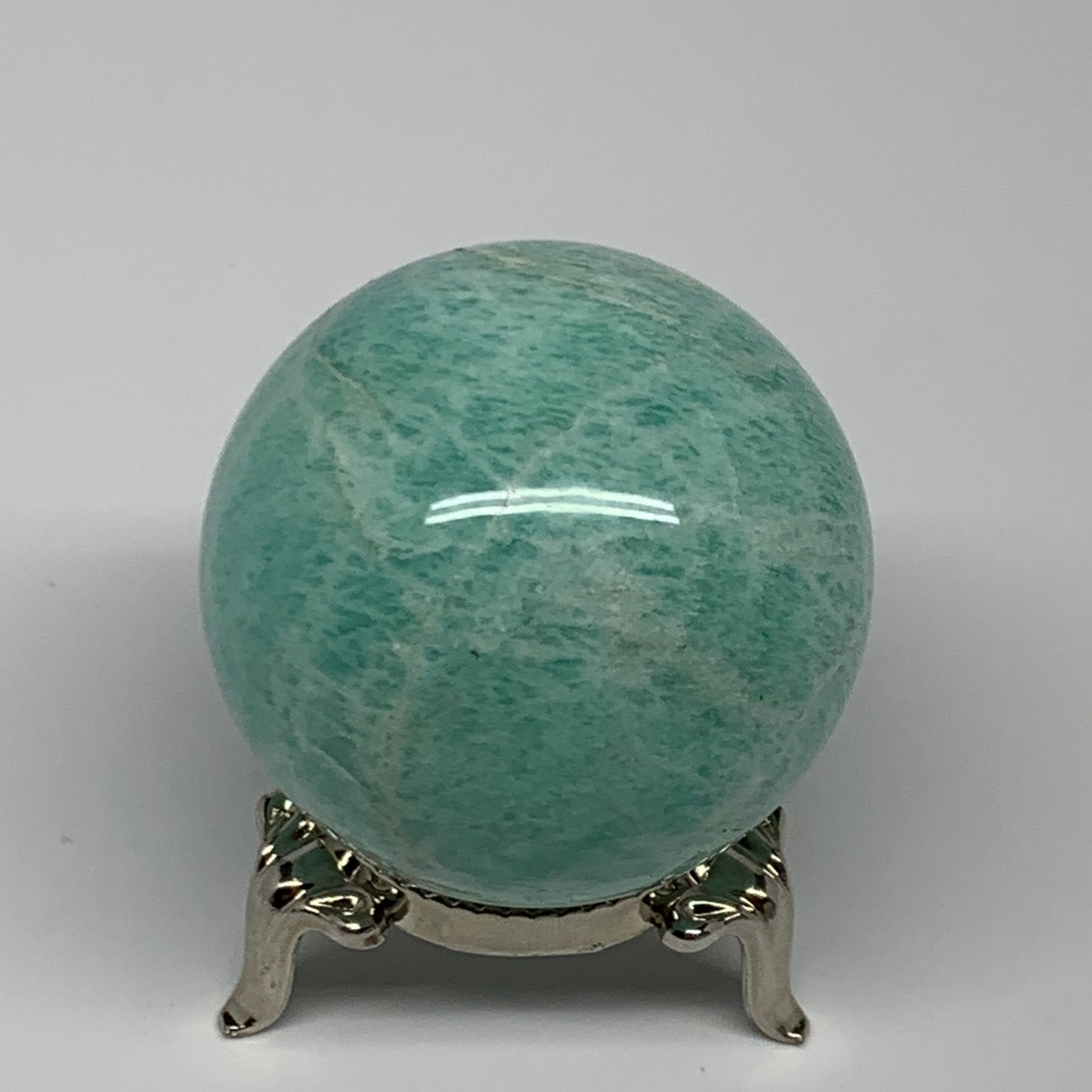 124.1g, 1.8" (45mm), Small Amazonite Sphere Ball Gemstone from Madagascar, B1580