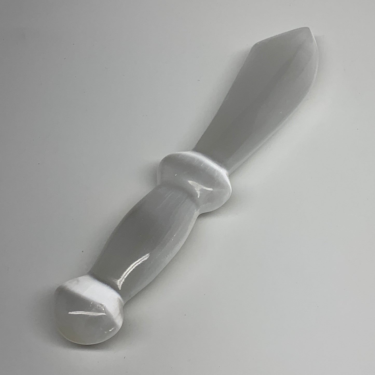 216.4g,8.5"x1.5"x0.8"Natural Selenite Crystal Knife (Satin Spar) @Morocco,B9178