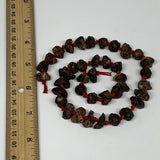 75.8g, 10-15mm, 39 Beads,Natural Rough Red Garnet Beads Strand Chips Chunk,B1316