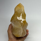 1755g,6.6"x4.6"x3.5" Golden Healer Quartz Flame Crystal @Madagascar, B19544