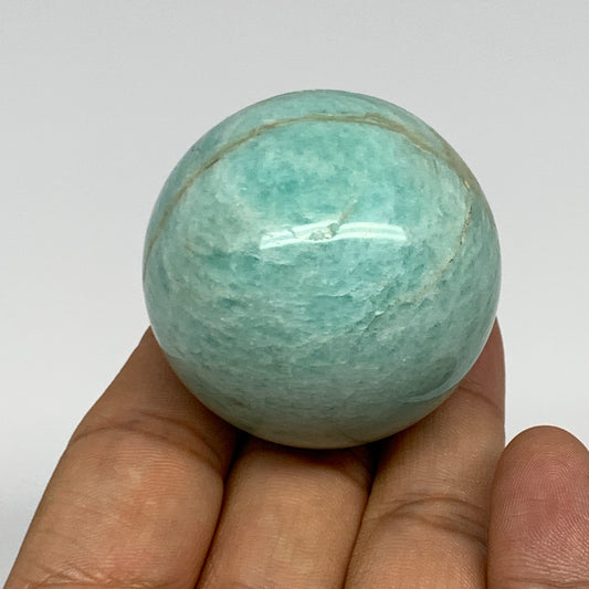 106.6g, 1.7" (43mm), Small Amazonite Sphere Ball Gemstone from Madagascar, B1580