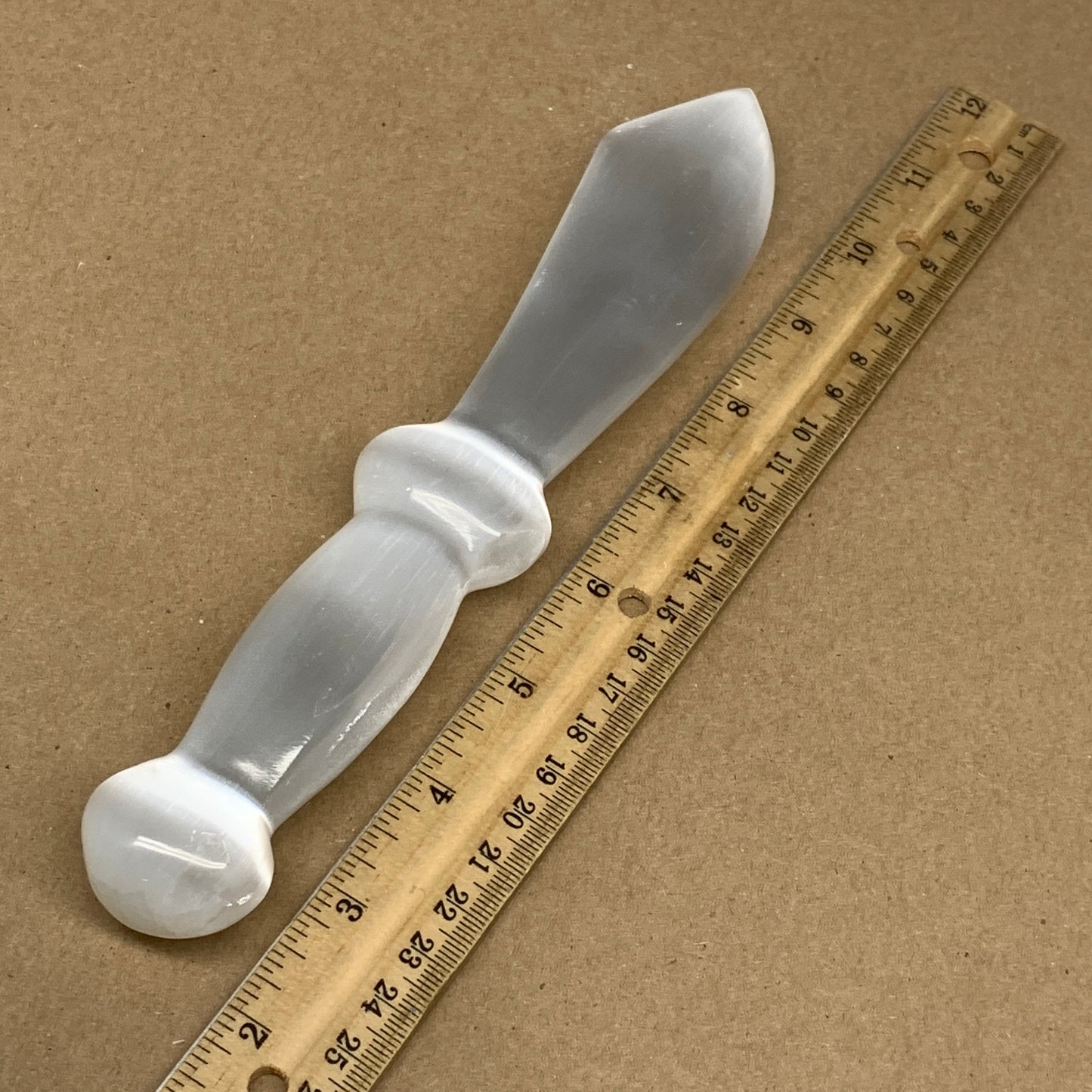 216.4g,8.5"x1.5"x0.8"Natural Selenite Crystal Knife (Satin Spar) @Morocco,B9178