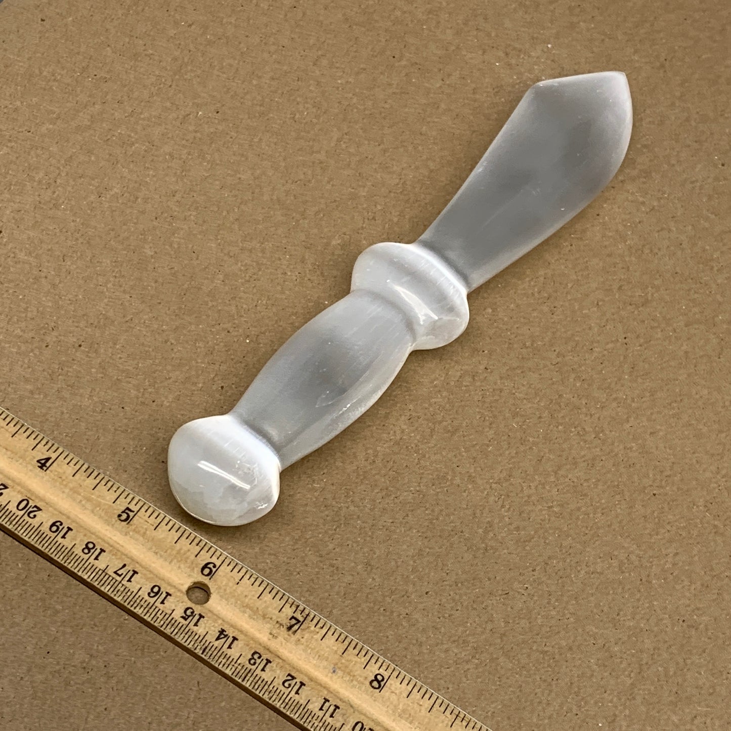 216.4g,8.5"x1.5"x0.8"Natural Selenite Crystal Knife (Satin Spar) @Morocco,B9178