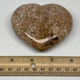 282.6g, 3.1"x3.4"x1.2" Agate Heart Polished Healing Crystal, B3619
