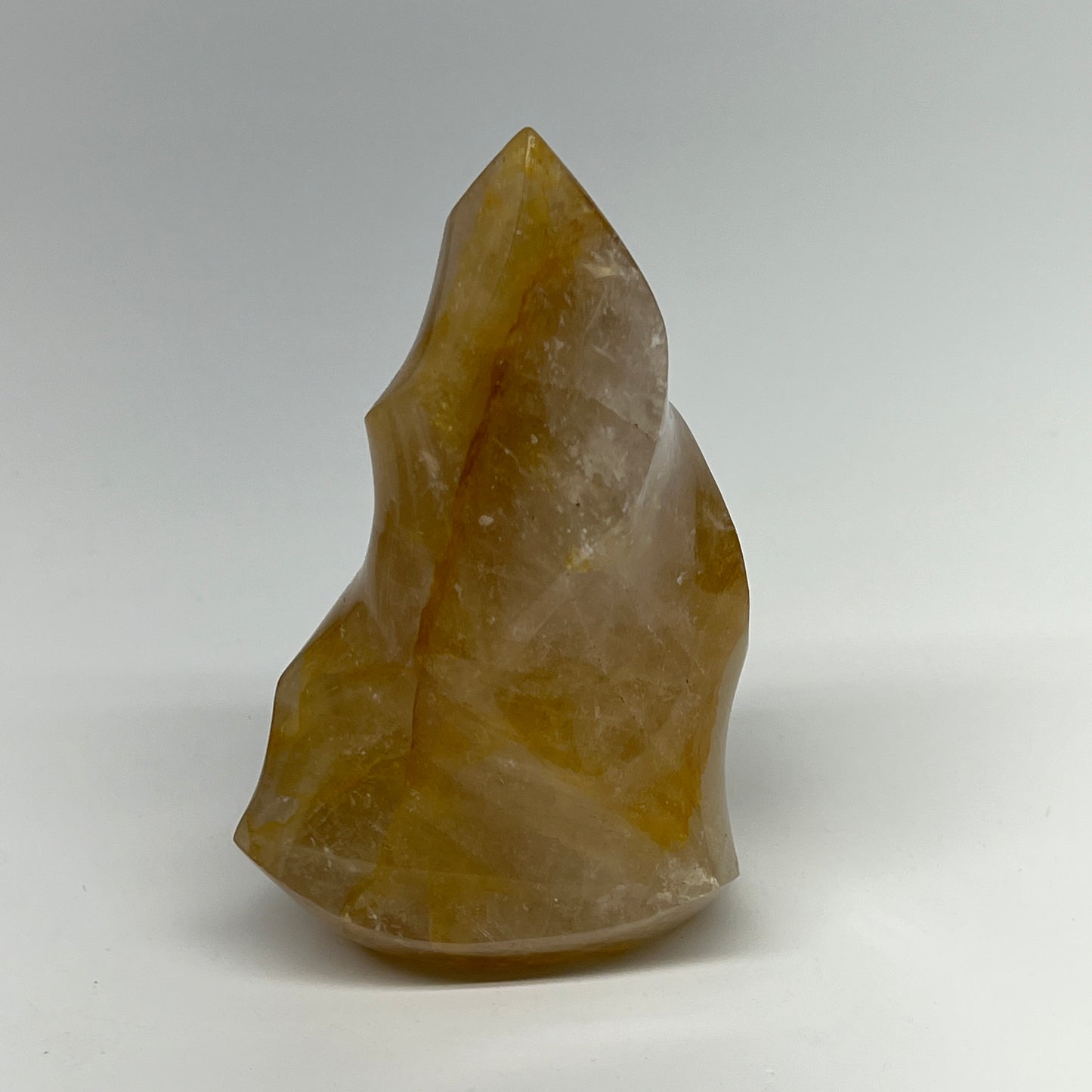 825g,5.6"x3.7"x3" Golden Healer Quartz Flame Crystal @Madagascar, B19546