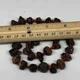 91.1g, 12-16mm, 35 Beads,Natural Rough Red Garnet Beads Strand Chips Chunk,B1316