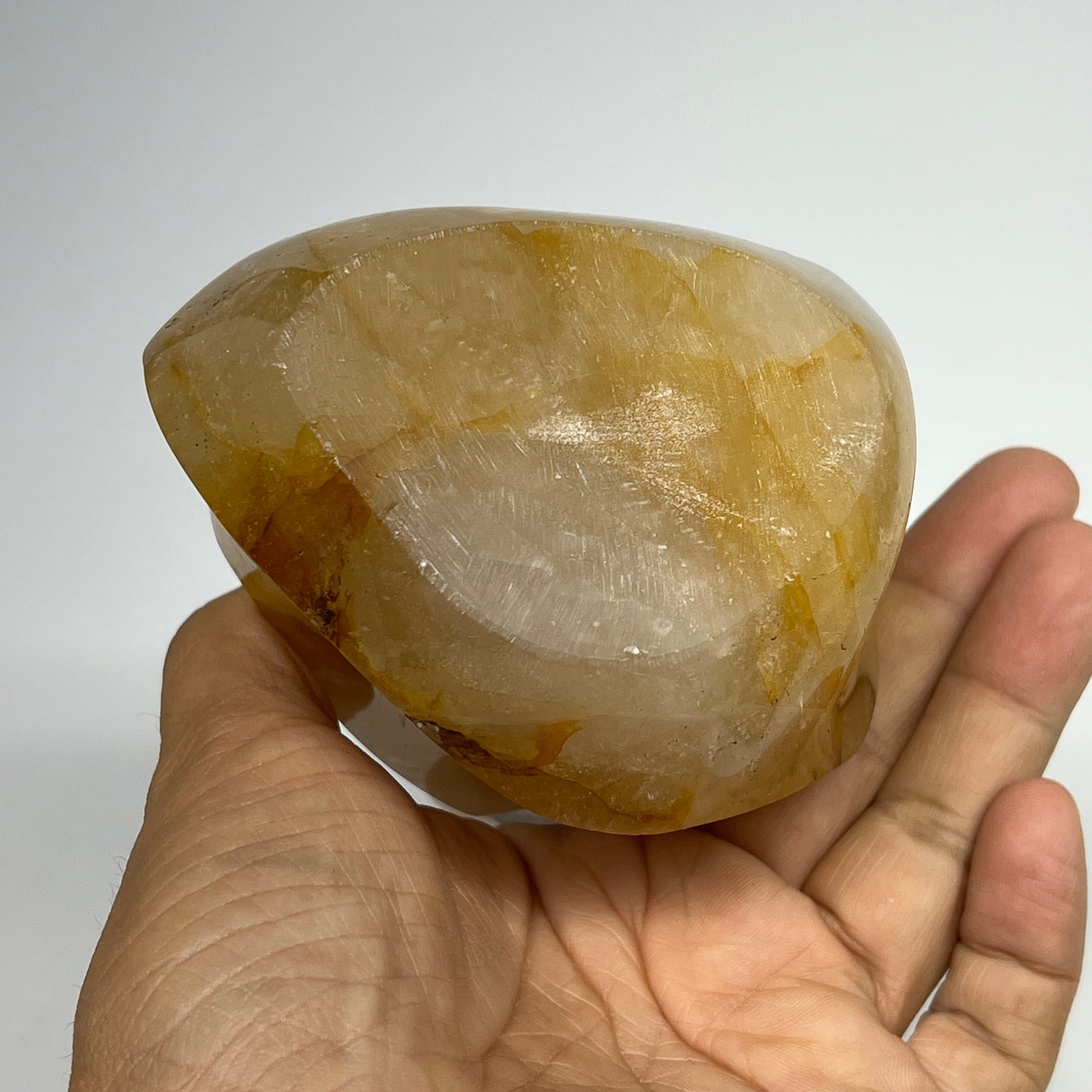 825g,5.6"x3.7"x3" Golden Healer Quartz Flame Crystal @Madagascar, B19546