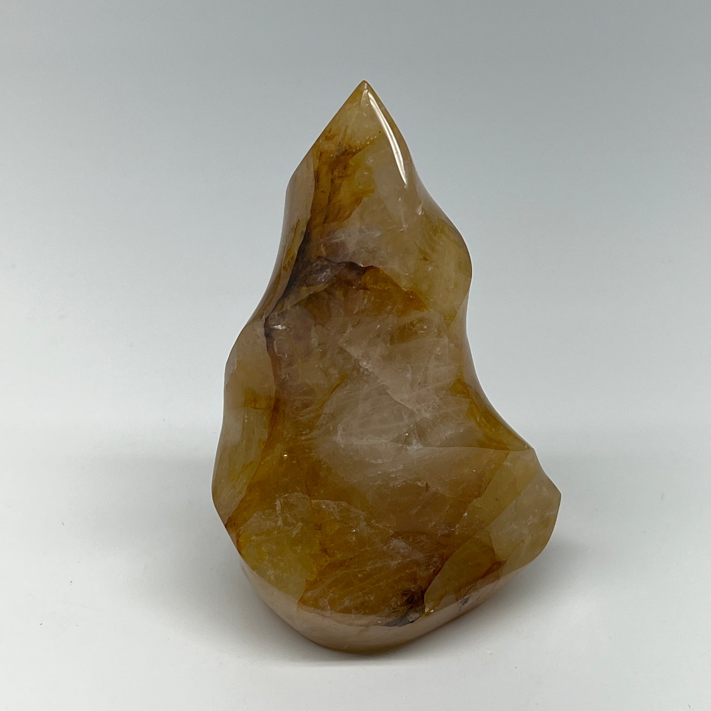 825g,5.6"x3.7"x3" Golden Healer Quartz Flame Crystal @Madagascar, B19546