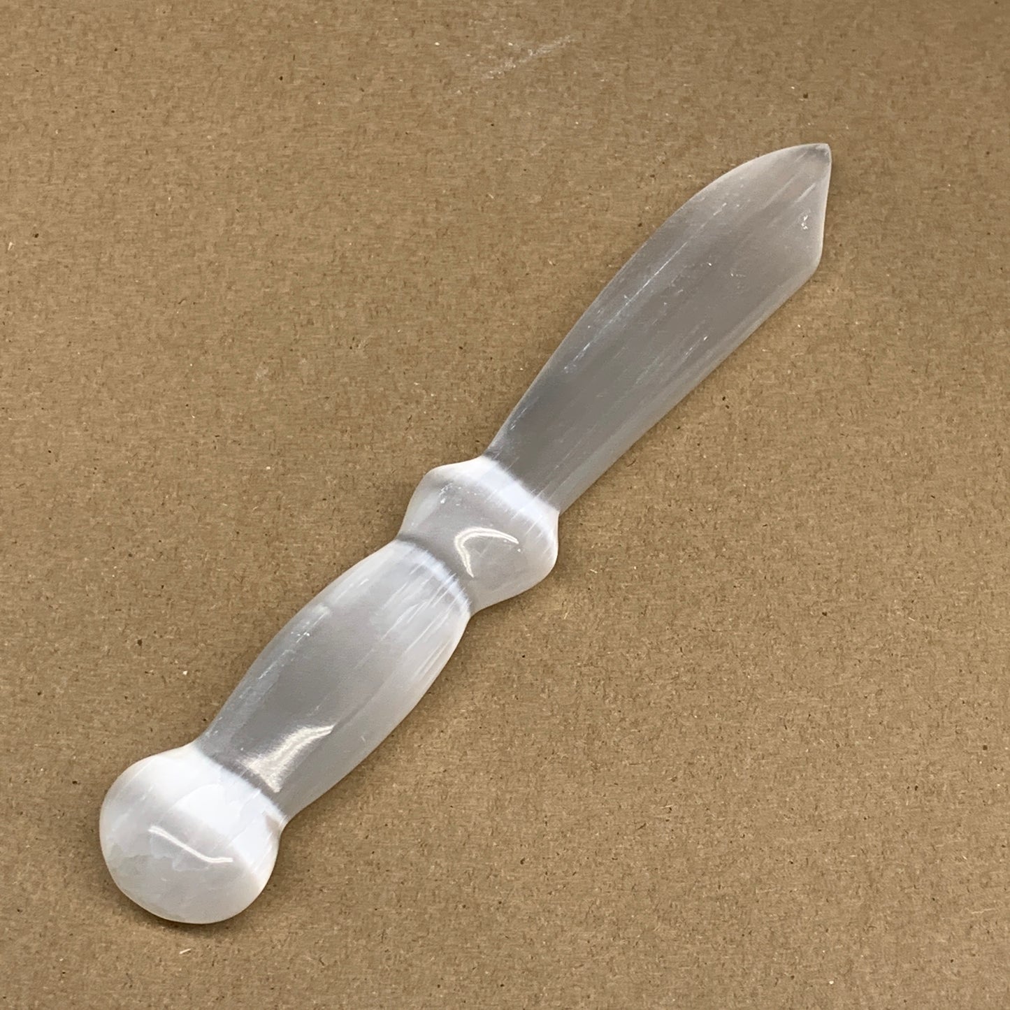153.8g,8.3"x1.1"x0.8"Natural Selenite Crystal Knife (Satin Spar) @Morocco,B9181