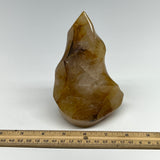 825g,5.6"x3.7"x3" Golden Healer Quartz Flame Crystal @Madagascar, B19546