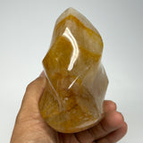 550g,4"x3.3"x2.2" Golden Healer Quartz Flame Crystal @Madagascar, B19547
