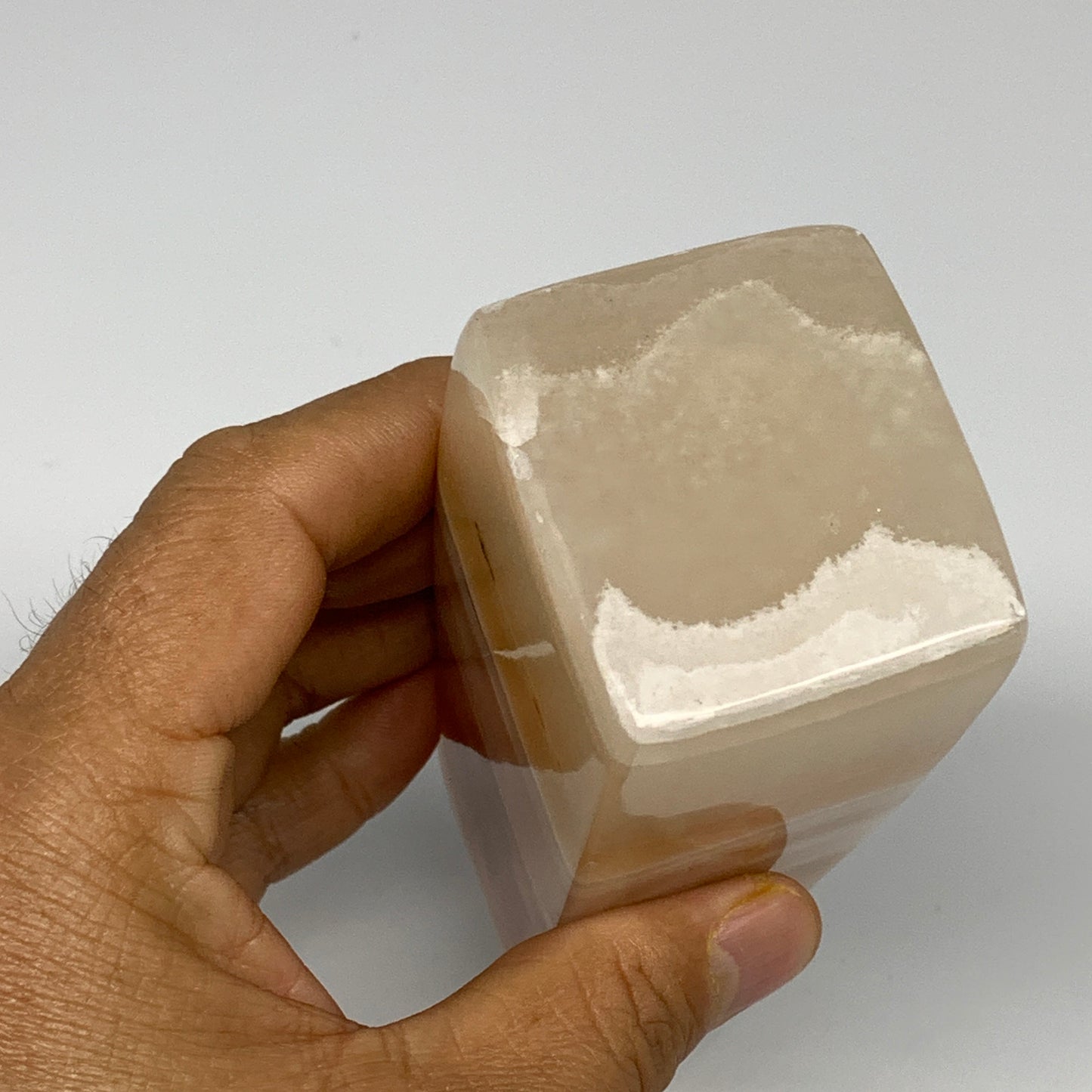 440.2g, 4.5"x1.8"x1.6", Honey Calcite Point Tower Obelisk Crystal @Pakistan, B25