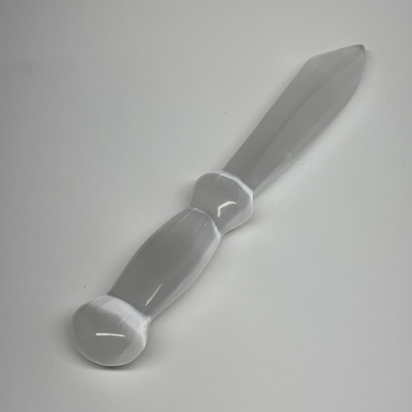 153.8g,8.3"x1.1"x0.8"Natural Selenite Crystal Knife (Satin Spar) @Morocco,B9181