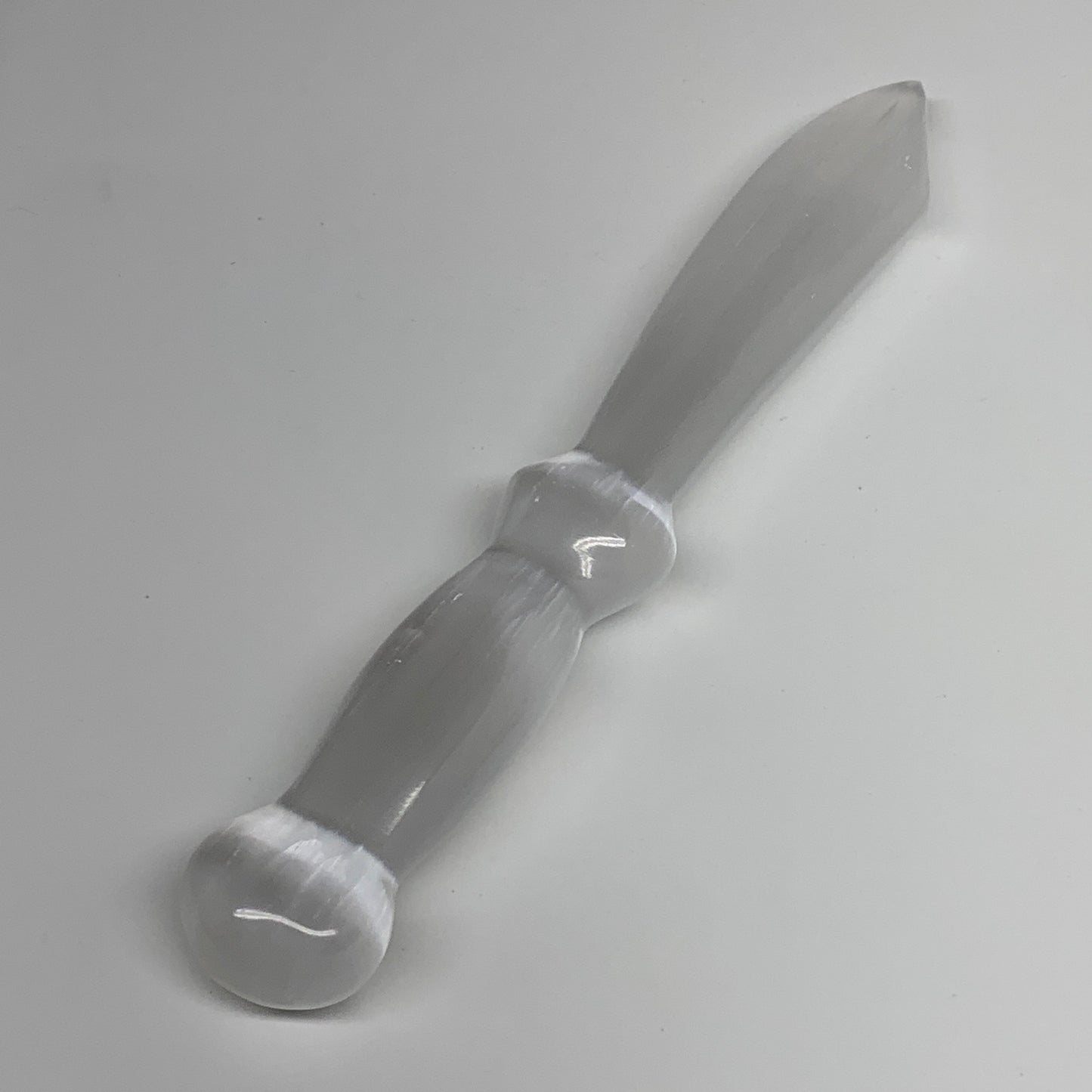 153.8g,8.3"x1.1"x0.8"Natural Selenite Crystal Knife (Satin Spar) @Morocco,B9181