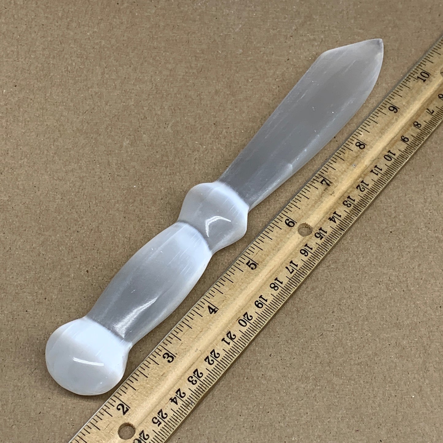 153.8g,8.3"x1.1"x0.8"Natural Selenite Crystal Knife (Satin Spar) @Morocco,B9181