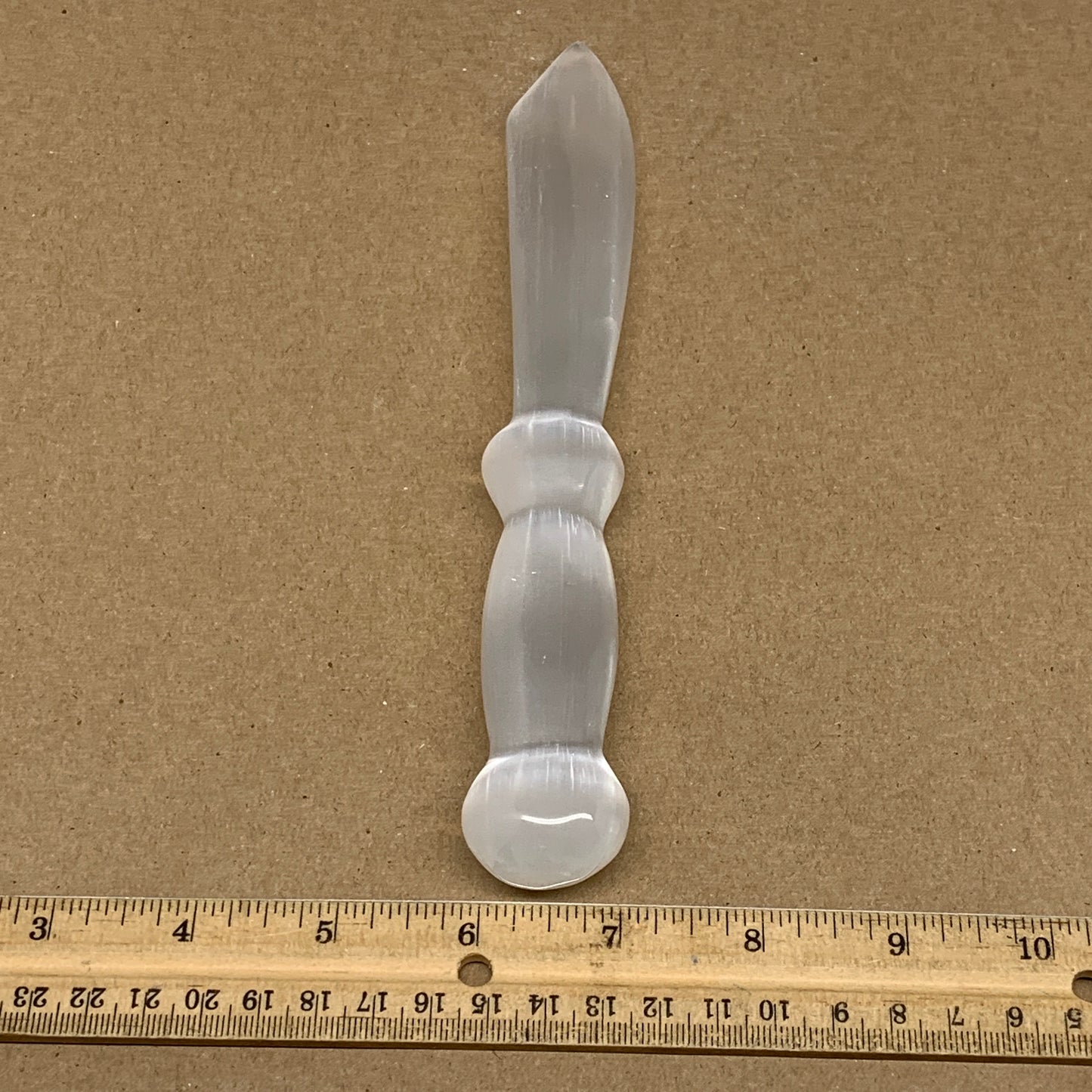 153.8g,8.3"x1.1"x0.8"Natural Selenite Crystal Knife (Satin Spar) @Morocco,B9181