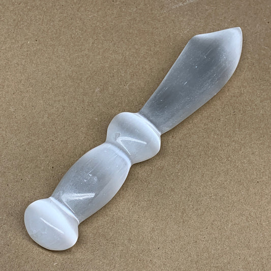 176.7g,8"x1.4"x0.8"Natural Selenite Crystal Knife (Satin Spar) @Morocco,B9182