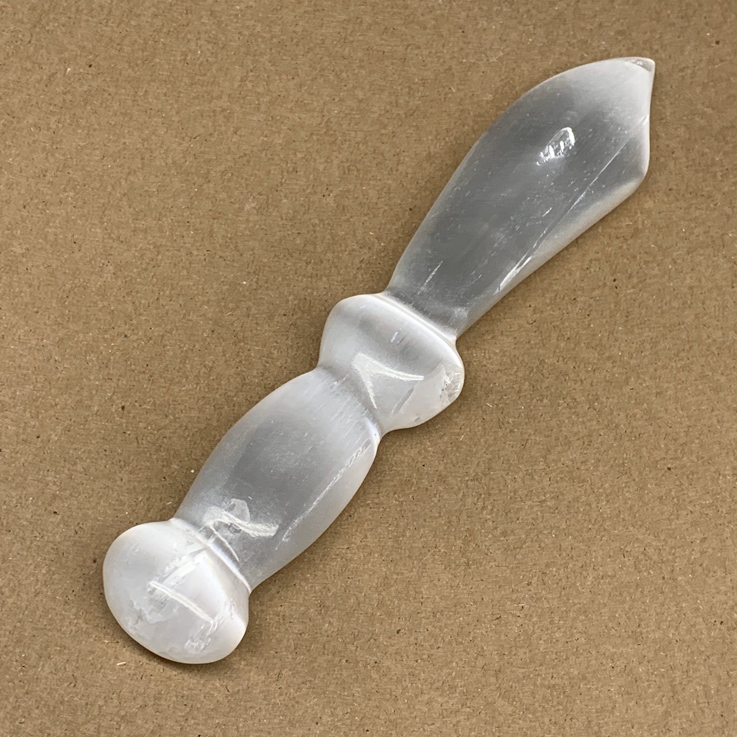 176.7g,8"x1.4"x0.8"Natural Selenite Crystal Knife (Satin Spar) @Morocco,B9182