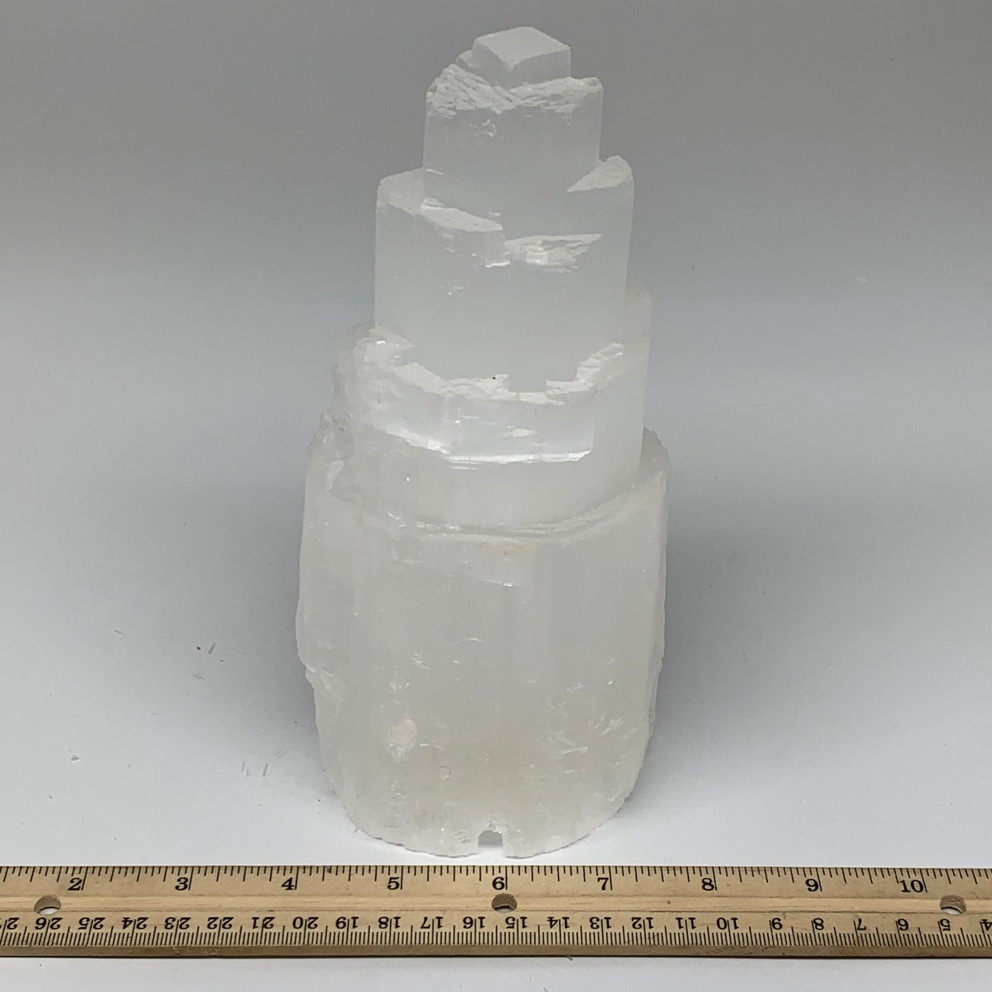 3.2 lb,7.75"x3.2" White Selenite (Satin Spar) Rough Lamp W/Chord @Morocco,B12438