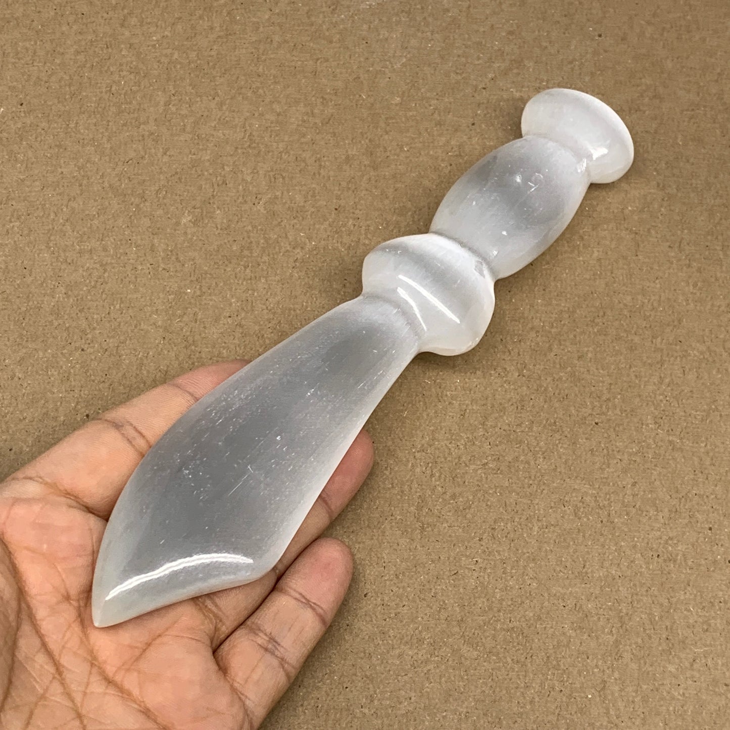 176.7g,8"x1.4"x0.8"Natural Selenite Crystal Knife (Satin Spar) @Morocco,B9182